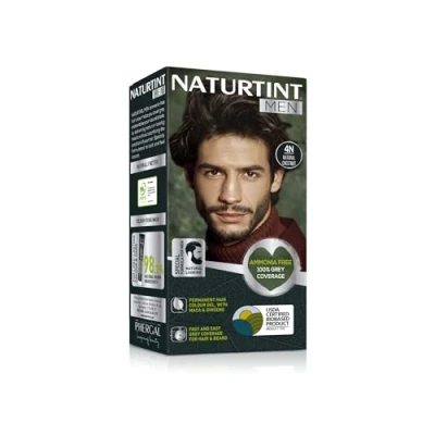 Image of Naturtint Men Permanent Hair Colour Gel 4N Natural Chestnut for Beard and Moustache. Ammonia Free, up to 100% Grey Coverage, Looking Long Lasting Results