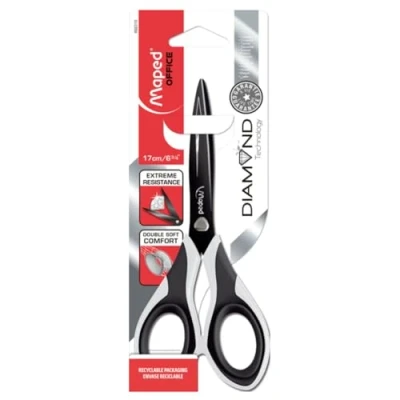 Image of Maped Diamond M692310 Asymmetrical Scissors 17 cm Black/White