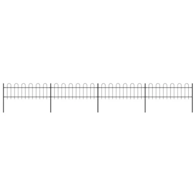 Image of vidaXL Garden Fence Hoop 6.8x0.6m Outdoor Panel Barrier Border Decorative Landscape Privacy Edges Black Steel Rust Resistant Metal