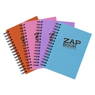 Image of Clairefontaine Ref 8359C Recycled Zap Book (160 Pages) A6 (148 x 105mm) Size, 80gsm Paper, Acid Free, pH Neutral Assorted Pastel Colours ( Pack of 5)