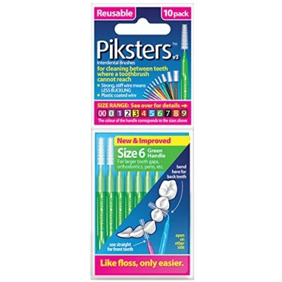 Image of Piksters Interdental Brushes, Size 6, Green Handle