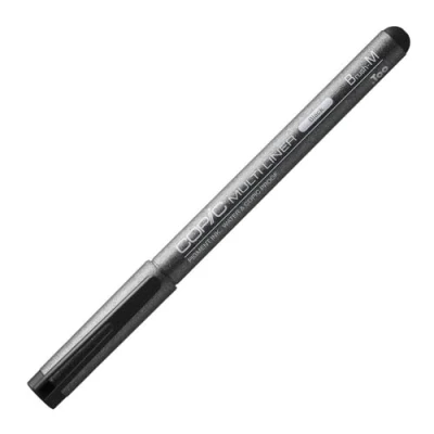 Image of COPIC Multiliner Coloured Marker Pen Black BrushM, for Art &amp; Crafts, Colouring, Graphics, Highlighter, Design, Anime, Professional Beginners, Supplies Colouring Books
