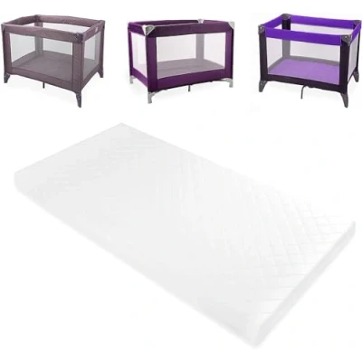 Image of Porter and Lambert Baby Travel Cot Foam/Mattress Waterproof Cover Extra Thick Quilted Fits Most Graco/M&amp;P Toddler Cots, Breathable Anti Allergenic (90 x 50 7 cm)