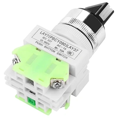 Image of Rotary Selector Switch 3 Position 2NO 1NC Self Locking Maintained 22MM Mount LAY37 20X/31, Buttons Indicators
