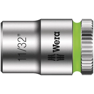 Image of Wera 05003519001 11/32 Inch 8790 HMA Zyklop Socket with Hexagon Drive Silver