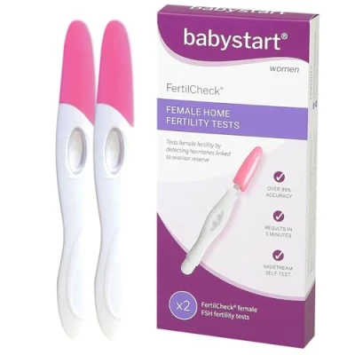 Image of Babystart FertilCheck Fertility Test Kit for Women Hormone Testing Kits 2X FSH ECO Strip Midstream Self and Instruction Leaflet Easy Home Tests Couples Trying a Baby