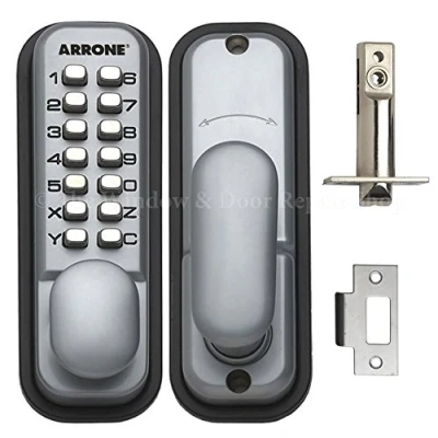 Image of Hoppe 87128205 Arrone AR/D 195MC Digital Push Button Door Key Pad Lock Silver
