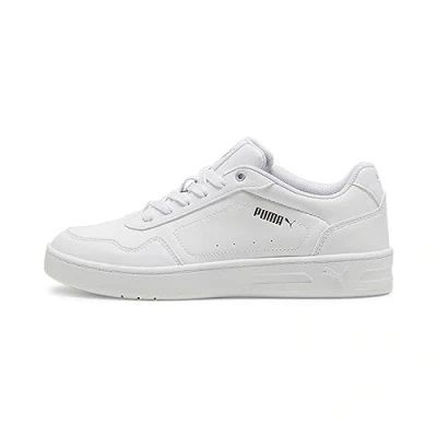 Image of Puma Women Court Classy Sneakers, White Silver, 4 UK