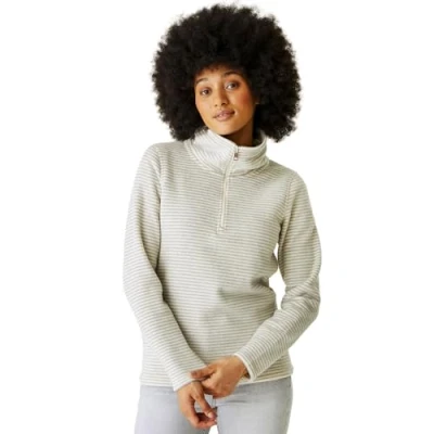 Image of Regatta Womens Solenne 1/2 Zip Outdoor Fleece Pullover Vanilla Silver 8