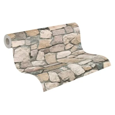 Image of A.S. Création Wallpaper Il Decoro Natural Stone 10.05 m x 53 cm Multicolored Cream Grey Made in Germany 692412 6924 12