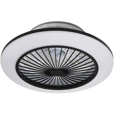 Image of Lindby LED ceiling fan Mamuti, black, quiet, Ø 55 cm
