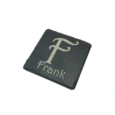 Image of Initialed &amp; Named Slate coaster Personalised engraved drinks
