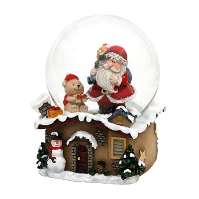 Image of Dekohelden24 501473 Snow Globe with Santa Claus Dimensions L/W/H: 7 x 9 cm Ball 6.5 Teddy