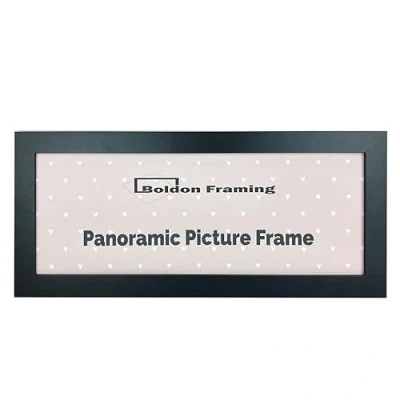 Image of Panoramic Sizes Picture Frames Photo Modern Poster Frame Black White (Black, 20x8 inch)