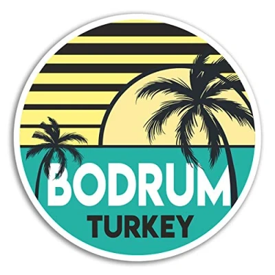 Image of 2 x 10cm Bodrum Vinyl Stickers Turkey Fun Travel Sticker Laptop Luggage #18024 (10cm Wide)