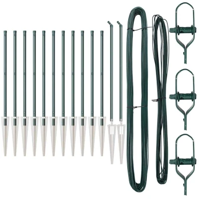 Image of vidaXL Fence Posts with Spike 13 pcs Ø32 mm 60 cm Galvanised Steel