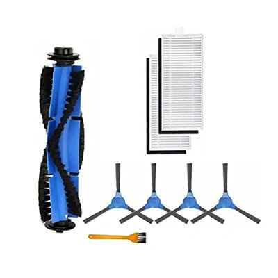 Image of ZRF Replacement Filter Brush Accessories Kit for Bagotte BG700 BG800 Robot Vacuum Cleaner (1 Central + 2 4 Side 1 Cleaning Brush)