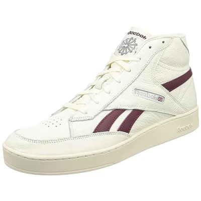Image of Reebok Unisex Club C Form Hi Sneaker, Vintage Chalk S23 R/Alabaster/Classic Maroon F23, 5 UK