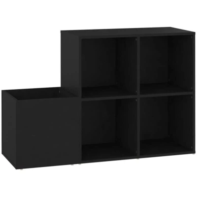 Image of vidaXL Hall Shoe Cabinet Black 105x35.5x70 cm Engineered Wood