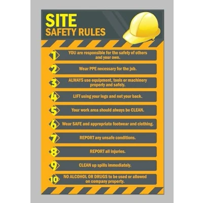 Image of Site safety poster 1mm flexible Plastic sign (300mm x 200mm)