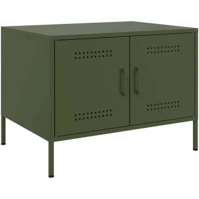 Image of vidaXL Coffee Table Olive Green 68x50x50.5 cm Steel