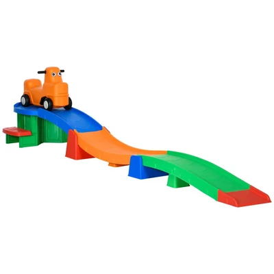 Image of AIYAPLAY 3(m) Up and Down Rollercoaster for Kids, 4 Pieces Toddler Ride on with Non Slip Steps, Sliding Car Handles, Indoor Outdoor Play, Ages 2 5 Years