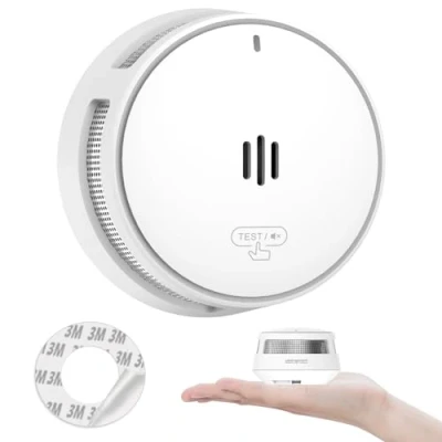 Image of Smoke Alarm, 10 Years Battery, Alarms for Home, Fire Alarm with Mute Remotely Function,Big Test/Silence Button Alarms, Conforms EN14604, UKCA (1 Smoke)