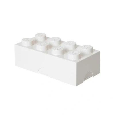 Image of LEGO Lunch Box with 8 Knobs Food Grade, Dishwasher Safe, Versatile Storage Container, Pencil Case, Snack Box, 950ml, for Kids &amp; Adults White