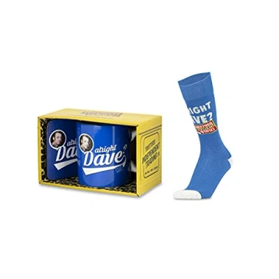 Image of Only Fools and Horses Trigger Alright Dave Official Mug &amp; Sock Set Gift Idea Blue