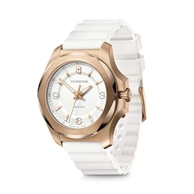 Image of Victorinox I.N.O.X. V Women&#039;s White Dial Watch with Rubber Strap, 241954