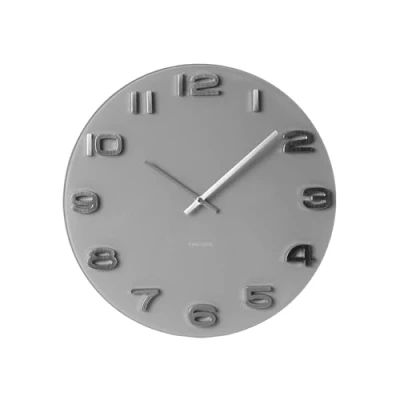 Image of Karlsson Vintage Round Glass Wall Clock, Grey,35cm