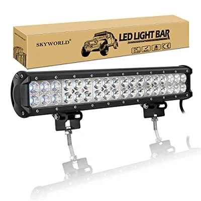 Image of SKYWORLD 18 inch 108W Led Light Bar, Spot Flood Combo Offroad bar 12V 24V Driving Lights Work Lamp Fog Waterproof Roof Bumper for Car Boat Camp Truck 4x4 Lightbar