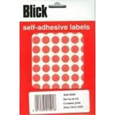 Image of Blick Labels, Red, Self Adhesive Stickers Office Pack, Coloured Dot, Circles, 13mm, 2240 for Home, Office, Family, School, Holiday Calendar Organising, Planner, Rewards Chart, Colour Coding