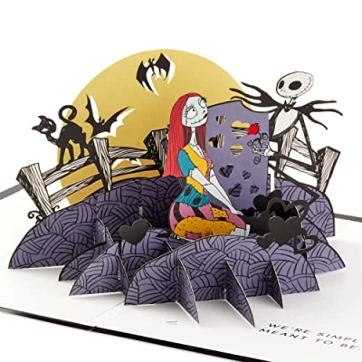 Image of Hallmark Signature Paper Wonder Pop Up Anniversary Card, Love Romantic Birthday Card (Nightmare Before Christmas)