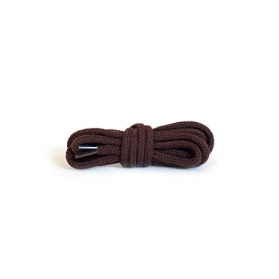 Image of Kaps Round Thick Laces, 5 6mm diameter, durable 100% cotton shoe laces for casual footwear, made in Europe, 1 pair, many colours and lengths (150 cm 60 inch 7 to 10 eyelet pairs /79 dark brown)