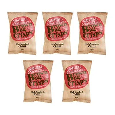 Image of Brown Bag Crisps Oak Smoked Chilli 40g (Pack of 5)