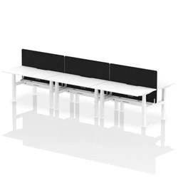 Image of Air B2B 1400x800 Adjustable 6P Bench Desk Scallop White/White + Screen