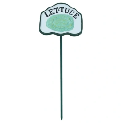 Image of Lettuce Vegetable Sign Marker Label Cast Iron Plant Garden Yard Allotment