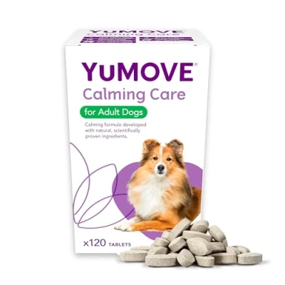 Image of YuMOVE Calming Care for Adult Dogs Previously YuCALM Dog Supplement who are Stressed or Nervous 120 tablets Packaging may vary