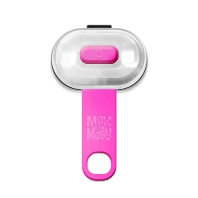 Image of Max &amp; Molly Pet Light Hot Pink USB Charged No Batteries to Replace 100% Waterproof Ultra Bright LED Safety Light, One Size Fits All