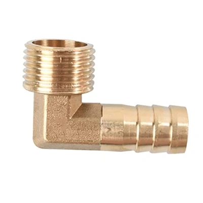 Image of HATOOLHA® Brass Elbow Fitting, 90 Degree Barb Hose Fitting Adapter, 1/2&quot;BSP NPT Male Thread x 19mm
