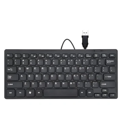 Image of ZHSDUEWN Wired USB Mini Keyboard, Universal 78 Key Ultra thin Slim Ergonomic Portable Business Keyboards For Desktop Computer Laptop PC