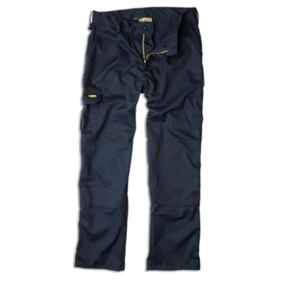 Image of Apache Workwear Cargo Industry Trouser Navy Size 42 Waist x 33 Leg Multi Feature Pockets Hammer Loop Knee Pad Pocket