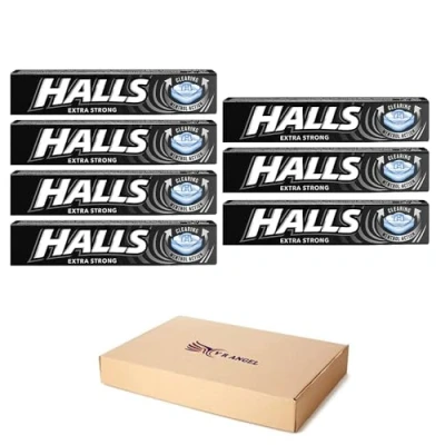 Image of Halls Extra Strong Flavor Cough Relief Lozenges in Refreshing Pack of 7 for Instant Sold by VR Angel