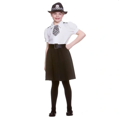 Image of Wicked Costumes Girls Police Officer/WPC Fancy Dress Costume Large (8 10 Years)