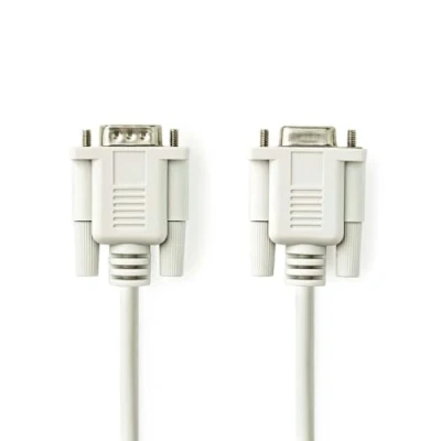 Image of NEDIS Serial Cable D Sub 9 Pin Male to Female 2.0m Ivory