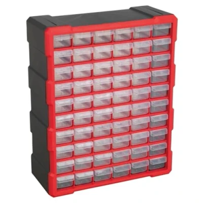 Image of Sealey Cabinet Box 60 Drawer Red/Black