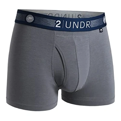 Image of 2UNDR Flow Shift Trunk Size S Men Grey Breathable, Moisture Wicking Baselayer for Running
