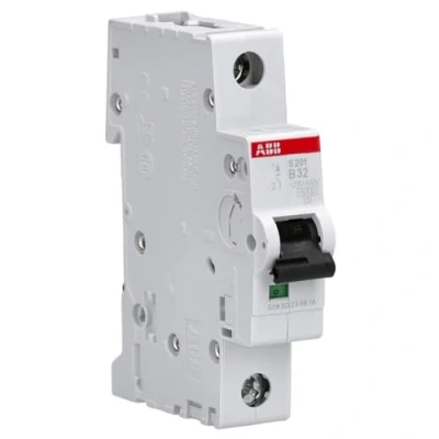 Image of ABB S201 B32 Miniature Circuit Breaker, 1 Pole, Type B, 6/10kA Breaking Capacity, 32 Amp Current (2CDS251001R0325)