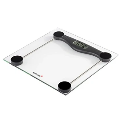 Image of Korona Olivia 74540 Glass Scales 180 kg Load Capacity 100 g Easy to Read LCD Display Timeless Design Overload Indicator Batteries Included, Black,
